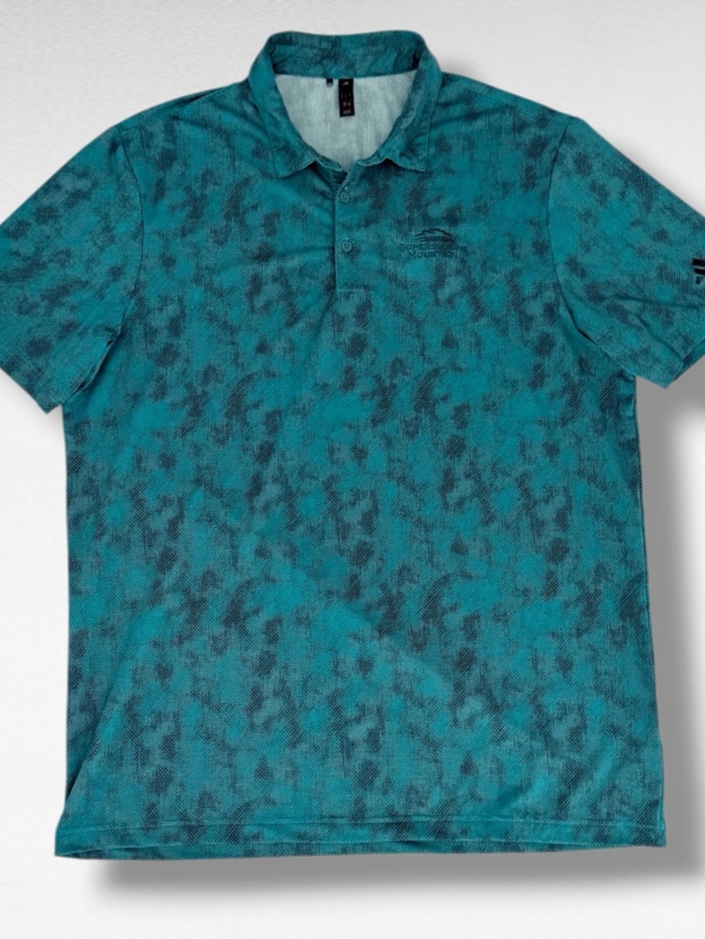 Adidas Ultimate 365 Green Textured Print Golf Polo Men's L Superstition Mountain